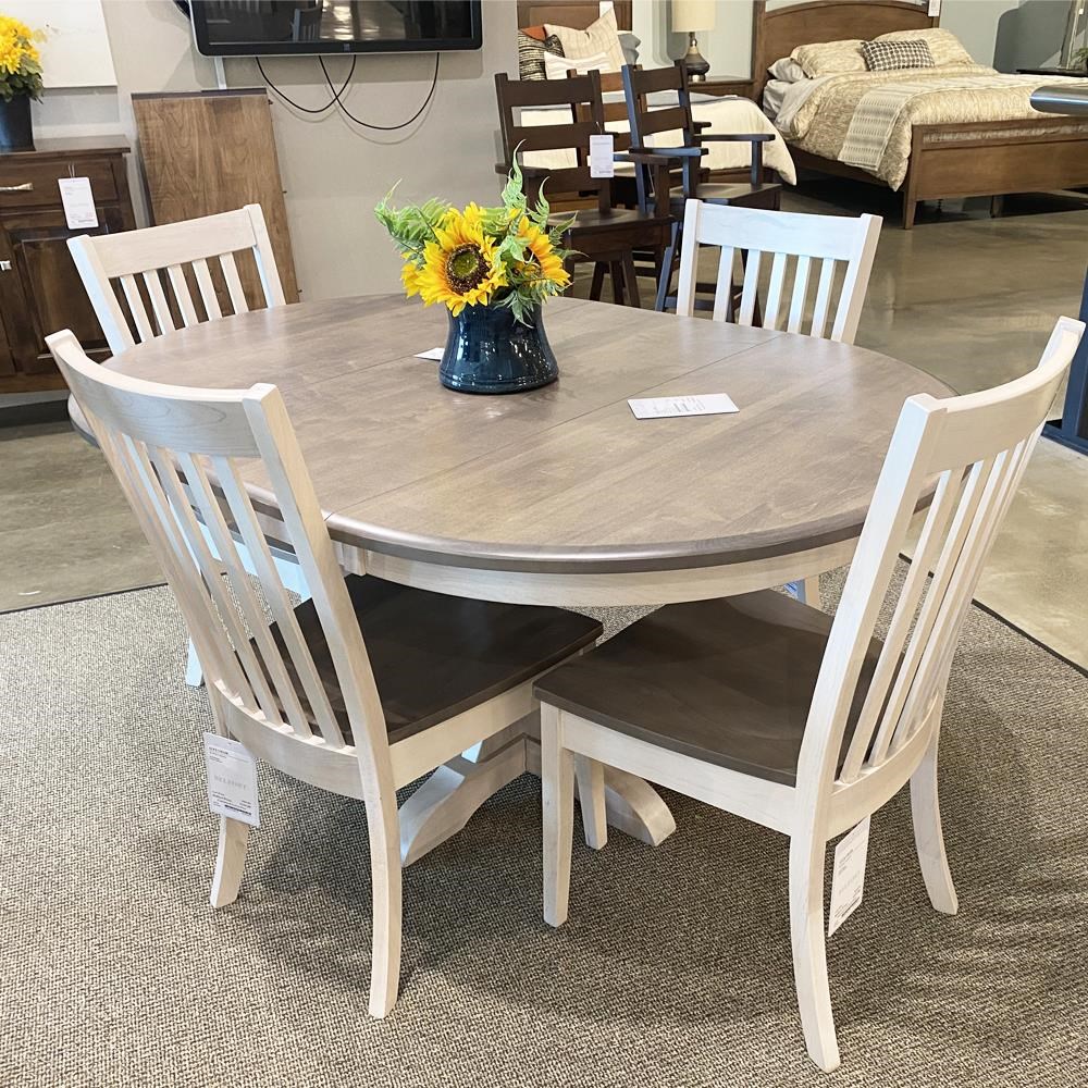 Amish round dining table and chairs outlet